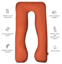 La Bebe™ Cushy Maternity Pillow Art.222369 Sun Orange daugiafunkcinė pagalvė nėščioms moterims (U formos) 155x80cm