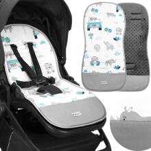 Stroller insert Springos SB0055, 37x78 cm, double-sided, stroller mat, animals