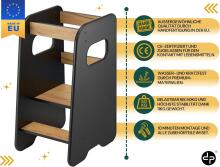 Wooden Learning Tower Art.224033 Black