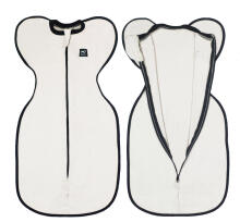 La Bebe™ NO Swaddle Up S Art.224710 White Medvilninis miegmaišis-vystyklai S dydžio.