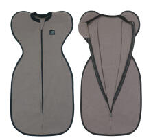 La Bebe™ NO Swaddle Up S Art.224711 Grey Medvilninis miegmaišis-vystyklai S dydžio.