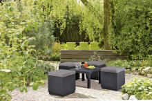 Lauko pufas Keter Cube, rudas