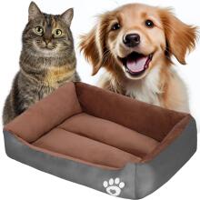 Dog, cat bed XL Springos PA0329XL, resting place 70x57x13 cm brown-gray