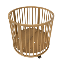 La Bebe™ Box Novi Mila Rond   Art.227060 Amber Oak Stilinga apvali medinė lovelė