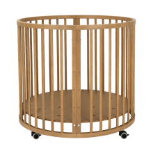 La Bebe™ Box Novi Mila Rond   Art.227060 Amber Oak Stilinga apvali medinė lovelė