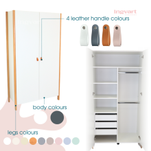 La Bebe™  Scandi Wardrobe Art.227071 White/Grey