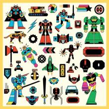 160 stickers - Robots