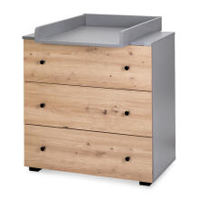 Klups Pauline Art.233076 Graphite/Oak Medinė komoda