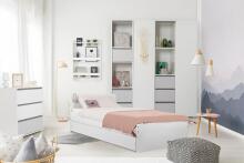 Klups Dalia Art.233097 White Youth bed  with a drawer