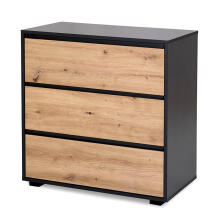 Klups Dalia Art.233197 Anthracite/Oak chest of drawers with changing surface
