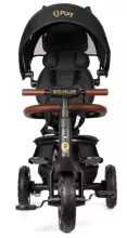Bebe Basic Rito Deluxe Art.235606 Black Children's tricycle with handlebars, roof and inflatable wheels