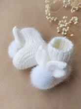 La Bebe™ Lambswool Natural Eco Socks/Booties  Art.236525  Natural wool socks/boots for newborns