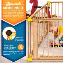 Kidu® Wood Playpen XXL  Art.237352 Grey /Natural
