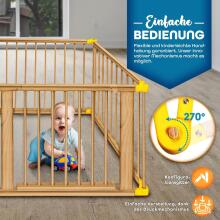 Kidu® Wood Playpen XXL  Art.237354 White