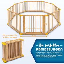 Kidu® Wood Playpen XXL  Art.237354 White