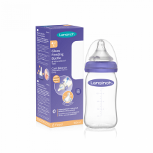 Lansinoh GLASS Feeding Bottle with NaturalWave® Teat  Art.77240 stiklinis maitinimo buteliukas 160 ml + žindukas Natural/Wave