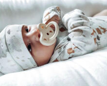 Hevea Natural Rubber Pacifier  Art.239420 Baby Blue /White Milky Natural anatomical 0-3 month