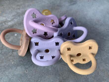 Hevea Natural Rubber Pacifier Round Art.239424 Dusty Violet/Orchid Natural anatomical 3-36 month