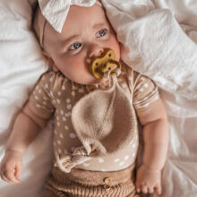 Hevea Natural Rubber Pacifier Round Art.239428 Milky White/Grey  Natural anatomical 3-36 month