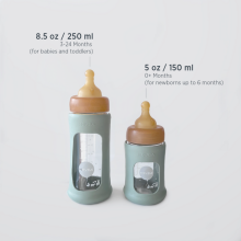 Hevea Glass Baby Bottle Wide Neck Art.478609 Powder Pink Maitinimo buteliukas 250ml