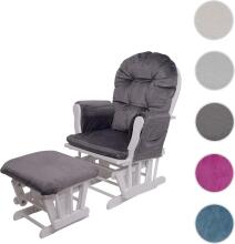 Mendler Relaxing Rocking Chair Art.HWC-C76 Velvet Grey supamoji kėdė