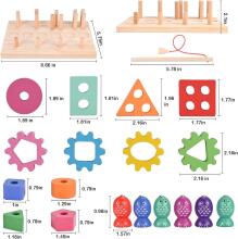 Wooderma Montessori Toy 3 in 1 Art.241381  Деревянный пазл Монтессори