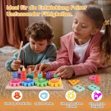 Wooderma Montessori Toy 3 in 1 Art.241381  Деревянный пазл Монтессори