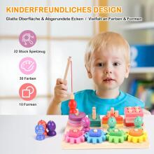 Wooderma Montessori Toy 3 in 1 Art.241381  Деревянный пазл Монтессори