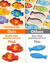 Coogam Magnetic Alphabet Numbers Fishing Game Art.241386  Деревянный пазл Монтессори Алфавит