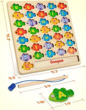 Coogam Magnetic Alphabet Numbers Fishing Game Art.241386  Деревянный пазл Монтессори Алфавит