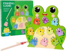 Generisch Magnetic Fishing Games Frog Art.241387 Montessori medinė dėlionė
