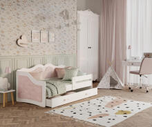 AJK Lili 1608 Crystal Art.241948 Light Pink  Vaikų lova 180x80 cm