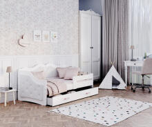 AJK Lili 1608 Crystal Art.241948 White  Vaikų lova 180x80 cm