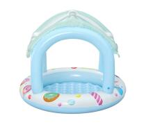 BESTWAY 52638 Pripučiamas baseinas su stogu ir pripučiamu dugnu Candy House 1.04x84