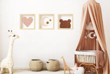 Room Accesories Art.246383 Decorative wall art in frame  "Moon" – fluffy textile panel for kids' room