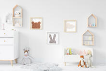 Room Accesories Art.246385 Decorative wall art in frame "Cloud" – fluffy textile panel for kids' room