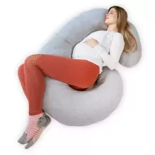 La Bebe™ Maternity Pillow Sì - Duo Art.223740 100% cotton, beige with pattern. Multifunctional maternity pillow with memory foam filling
