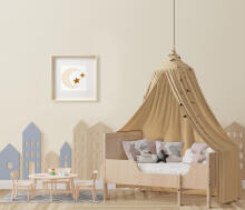 Room Accesories Art.297386 Decorative wall art in frame "Cloud" – fluffy textile panel for kids' room