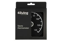 4Living Sauna thermometer black 12x12 cm