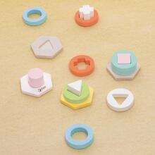 CLASSIC WORLD Montessori formų ir spalvų rūšiavimo dėlionės bokštas