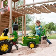Rolly Toys rollyTrailer ūkio priekaba JOHN DEERE atidaromi šonai