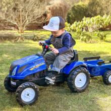 FALK New Holland didelis pedalinis traktorius su priekaba + atidaromas stogas nuo 2 metų