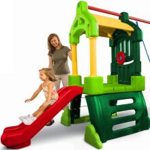 „Little Tikes“ žaidimų aikštelės klubo namelio čiuožykla ir sūpynės