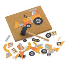 VIGA Wooden Nail Art Construction Vehicles 45 Pieces Montessori
