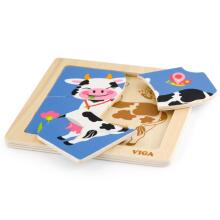 VIGA Handy Wooden Puzzle Cow