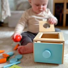WOOPIE GREEN medinis edukacinis stalčius 4in1 Montessori morkų rūšiavimo žaidimas FSC