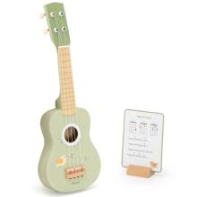 Viga medinė ukulele gitara vaikams žalia su natomis