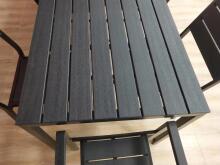 6 asmenų sodo stalas 156x78 cm Polywood lauko baldai juodas