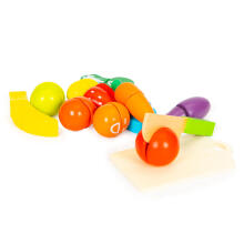 Wooden vegetables and fruits for cutting, 13 elements