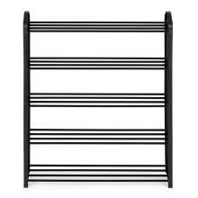 Metalinis batų stovas, 5 lentynos, 15 porų batų, juodas ModernHome